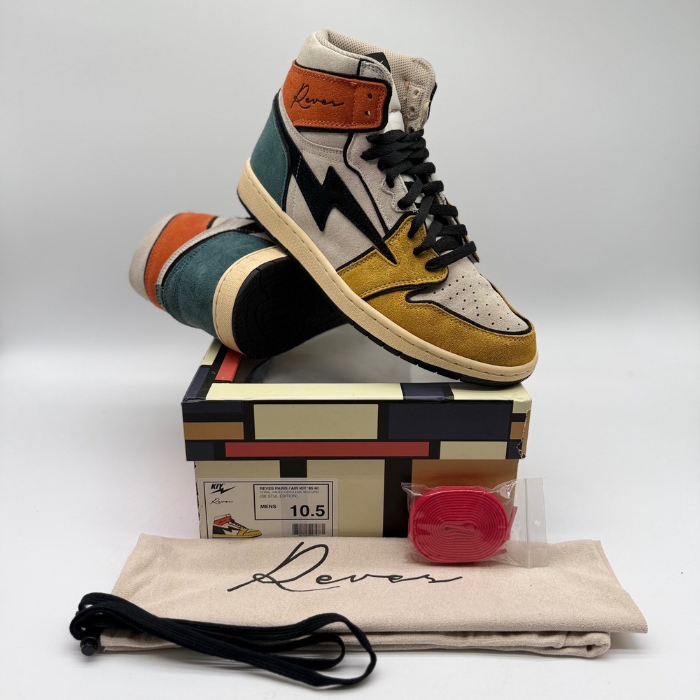 Reves Paris Mens 10.5 Air Kiy 85 Hi De Stijl Edition Multi Color Suede*W/OG Box